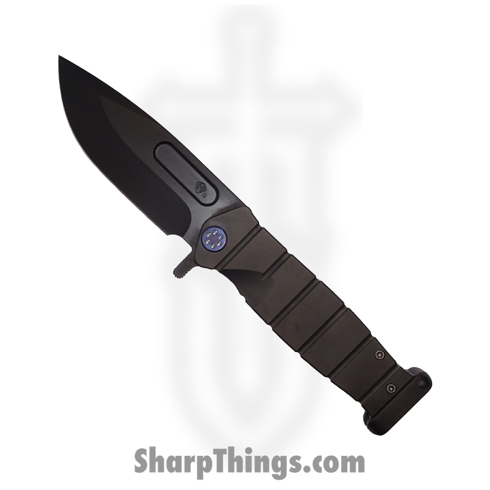 bc430970-7855-4ae8-9062-60f4dfdc730b_MK204SPQ-30PV-TFCF-PP_1.jpg Medford Knife - MK204SPQ-30PV-TFCF-PP - USMC Fighter Flipper Knife - S45VN PVD Blade/Handles - Image 1