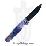 Tactile Knife Co. - 20-RT-MCDS-TTDS - Rockwall Thumbstud - Folding Knife - Magnacut DLC Drop Point - Titanium - Seasonal Deep Space