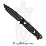 Benchmade - 163BK - Bushcrafter - Fixed Blade Knife - CPM CruWear Coated Drop Point - Carbon Fiber - Black
