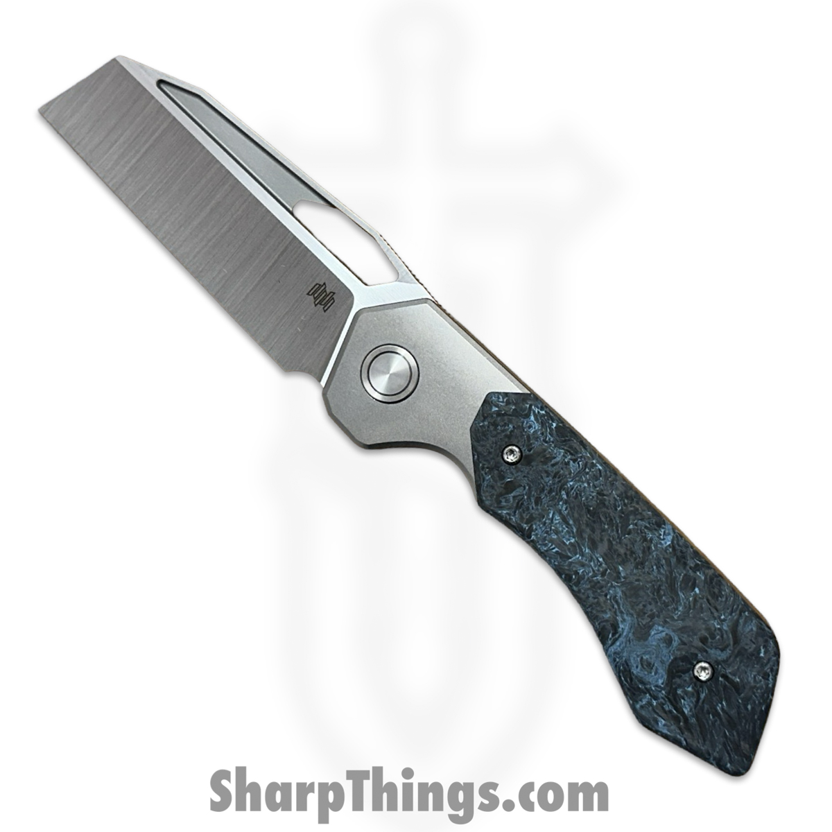 bca3ecc4-881e-4a32-83a2-55bb35b1c748_HGKBLUCF_1.jpg High Grain Knives - HGKBLUCF - DeVille - Folding Knife - Magnacut Hollow Grind Satin Wharncliffe - Ti Carbon Fiber - Blue - Image 1