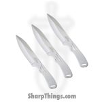 Gil Hibben - GH2011 - Large Thrower Triple Set - Fixed Blade Knife - 420 Stainless Satin Drop Point - Stainless - Silver