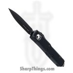 Microtech - 232-1DLCT - UTX-85 - OTF Auto - Elmax, M390, 204P Coated Dagger - 6061-T6 Aluminum - Black