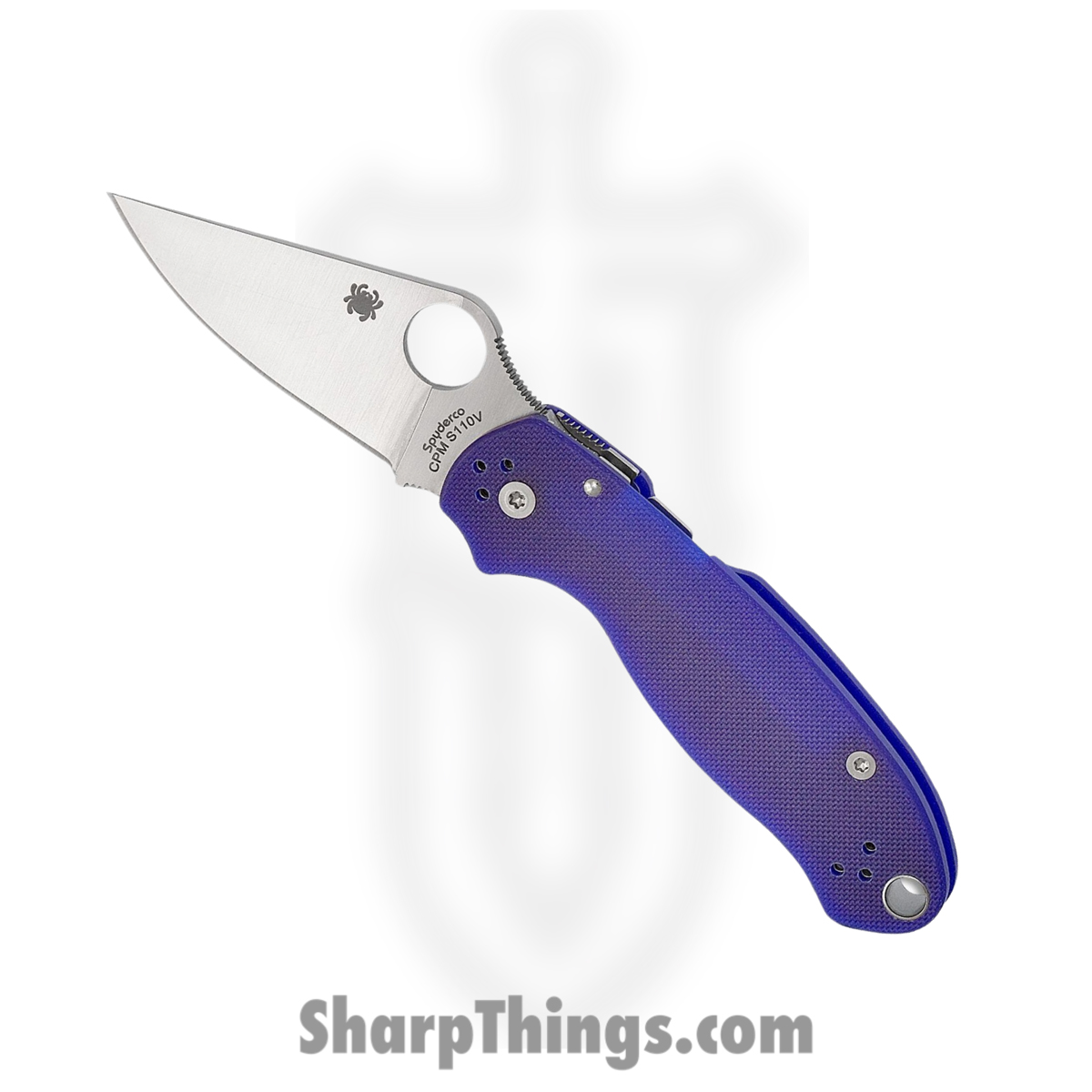 bd7fbaf0-b8b7-4cfb-b343-ae1b4c44619b_SC223GPDBL_1.jpg Spyderco - SC223GPDBL - Para 3 - Folding Knife - CPM-S110V Satin Clip Point - G10 - Blurple - Image 1