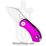 GiantMouse - NIBBLER-ALU-PURPLE - Ace Nibbler Satin Finish Folder Knife - Folding Knife - N690 Satin Wharncliffe - Aluminum - Purple
