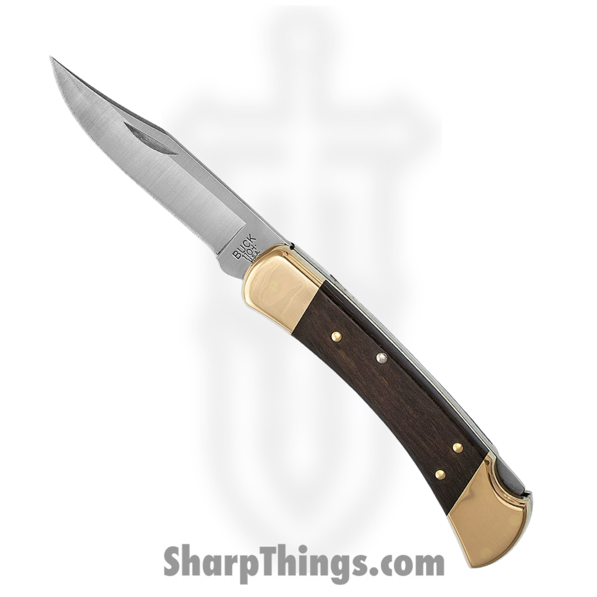 bdc7522a-7a68-4c3f-be8b-a7bef4169265_BU110BRSCB_1.jpg Buck - BU110BRSCB - Model 110 Hunter - Folding Knife - 420HC Satin Clip Point - Wood - Brown - Image 1