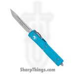 Microtech - 148-10TQ - UTX-70 - OTF Auto - Elmax Stonewash Drop Point - 6061-T6 Aluminum - Turquoise