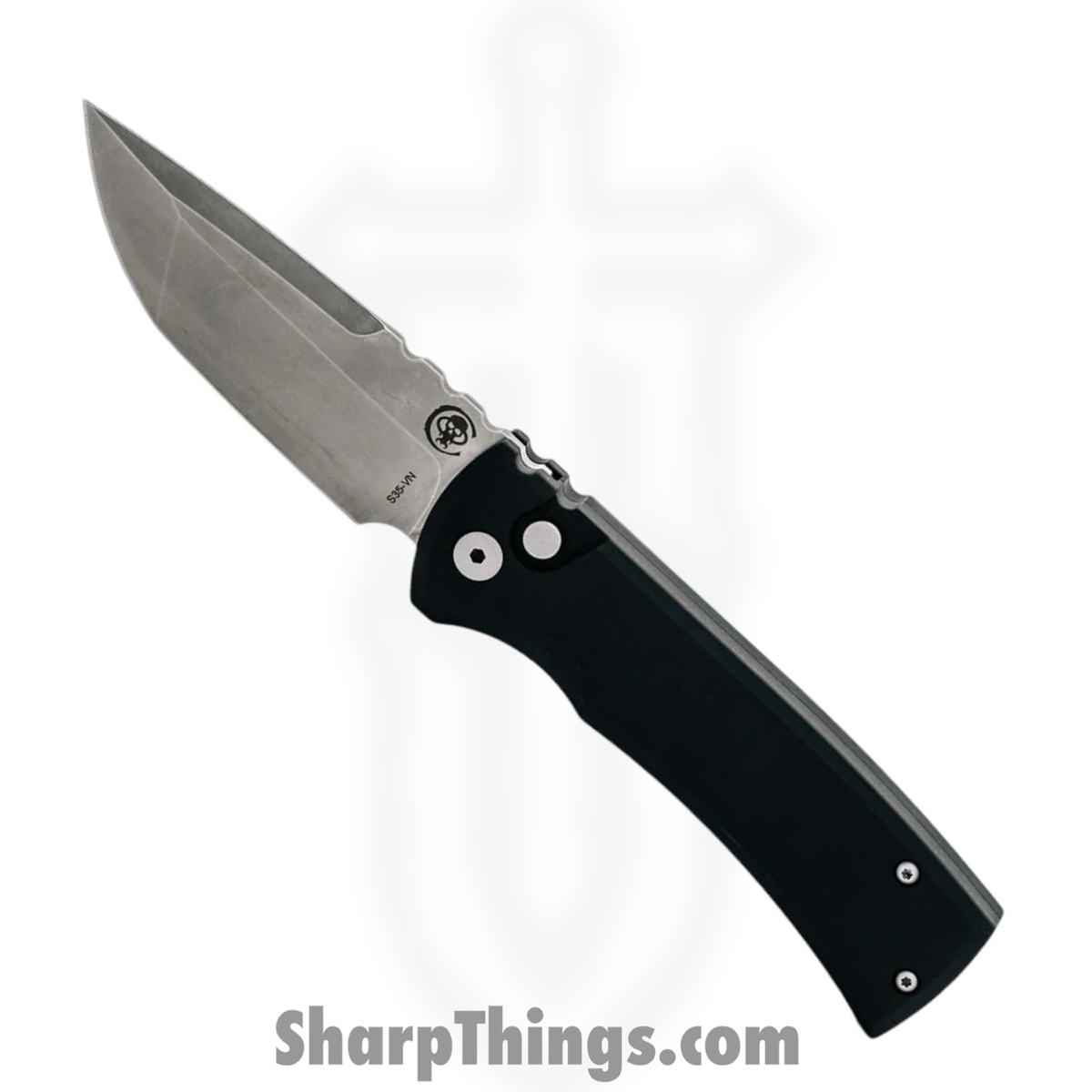 bef8ce98-9ff9-4991-9ec7-2557932592db_CK-1A10-2B3F-12D5_1.jpg Chaves Knives - CK-1A10-2B3F-12D5 - Redencion 229 Auto - Automatic Knife - S35VN Stonewash Tanto - Aluminum - Blue - Image 1