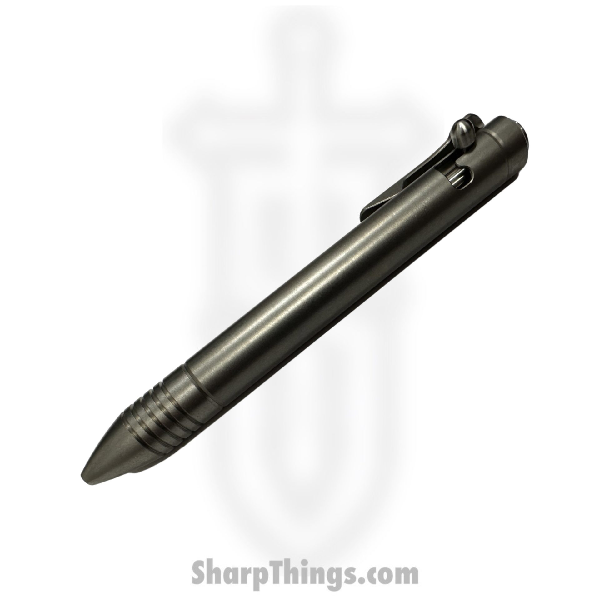 bfd3d6e7-add0-43e5-b834-35a42e69b2e7_PEN-BA-SSWTI_1.jpeg Chaves Knives - PEN-BA-SSWTI - Bolt Action Pen - Stonewash - Titanium - Solid - Image 1