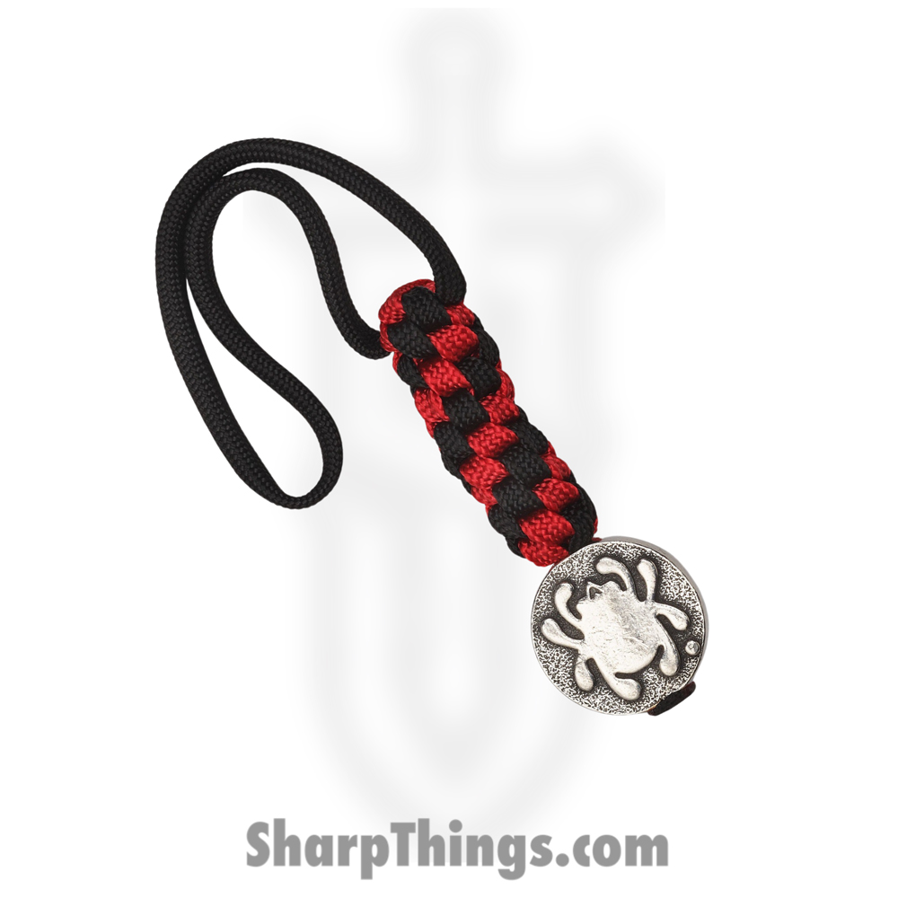c041dd57-8587-41eb-a68a-41f43cfdab82_SCBEAD5LY_1.jpg Spyderco - SCBEAD5LY - Flat Oval Bead with Lanyard - Black Red - Image 1
