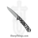 Case Cutlery - CA64802 - Kinzua Framelock - Folding Knife - CPM-S35VN Stonewash Spear - Carbon Fiber - White Black