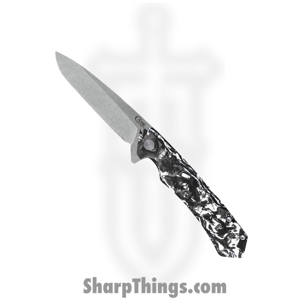 c05cca76-d9b5-4f53-b618-050126986b6a_CA64802_1.jpg Case Cutlery - CA64802 - Kinzua Framelock - Folding Knife - CPM-S35VN Stonewash Spear - Carbon Fiber - White Black - Image 1