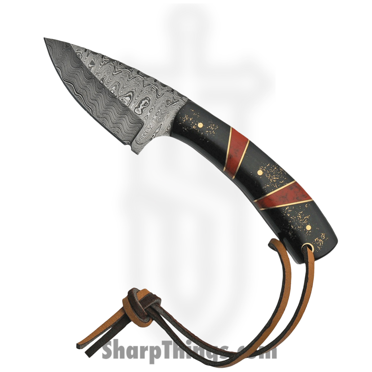 c0673449-f7cc-4362-8c25-e39c43ca7a46_DM1233RD_1.jpg Damascus - DM1233RD - Hunter - Fixed Blade Knife - Damascus Spear Point - Polymer - Black Red - Image 1
