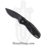 Kershaw - KS1670BLKST - Blur - Folding Knife - 440A SS Coated Drop Point - 6061-T6 Aluminum Trac Tec Inserts - Black