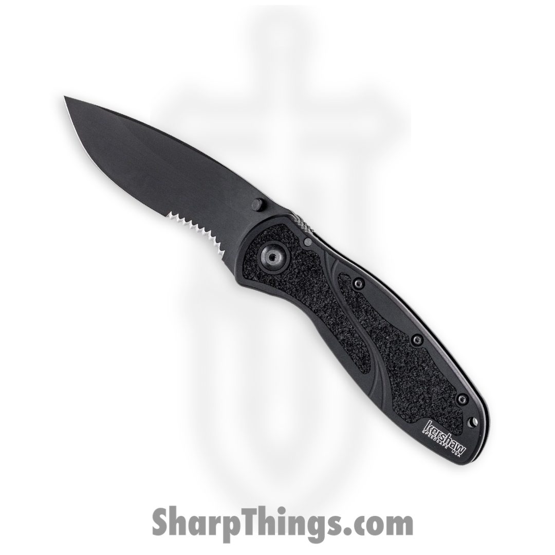 c08f76db-be2f-4eb1-aa5c-3a4082331502_KS1670BLKST_1.jpg Kershaw - KS1670BLKST - Blur - Folding Knife - 440A SS Coated Drop Point - 6061-T6 Aluminum Trac Tec Inserts - Black - Image 1