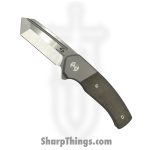 Beans Blades - BB-MWF-M-GR - Mini Warrior - Folding Knife - M390 Satin Tanto - Micarta - Green