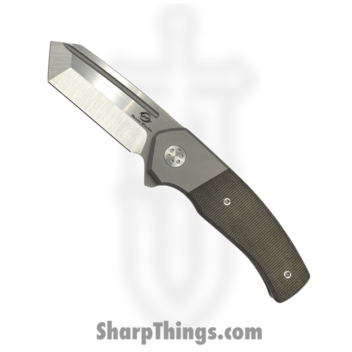 c114850f-60a7-4477-a16c-abcc3aa4e5fc_BB-MWF-M-GR_1.jpg Beans Blades - BB-MWF-M-GR - Mini Warrior - Folding Knife - M390 Satin Tanto - Micarta - Green - Image 1