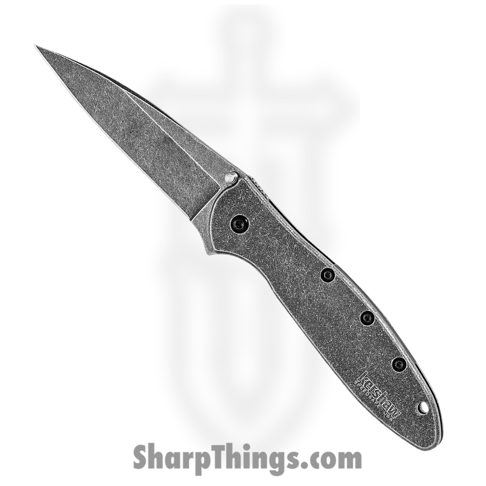 c183438a-6a42-4f90-aa7b-3ad067355835_KS1660BLKW_1.png Kershaw - KS1660BLKW - Random Leek - Assisted Open Knife - 14C28N Blackwash Modified Drop Point - Stainless Steel - Black - Image 1