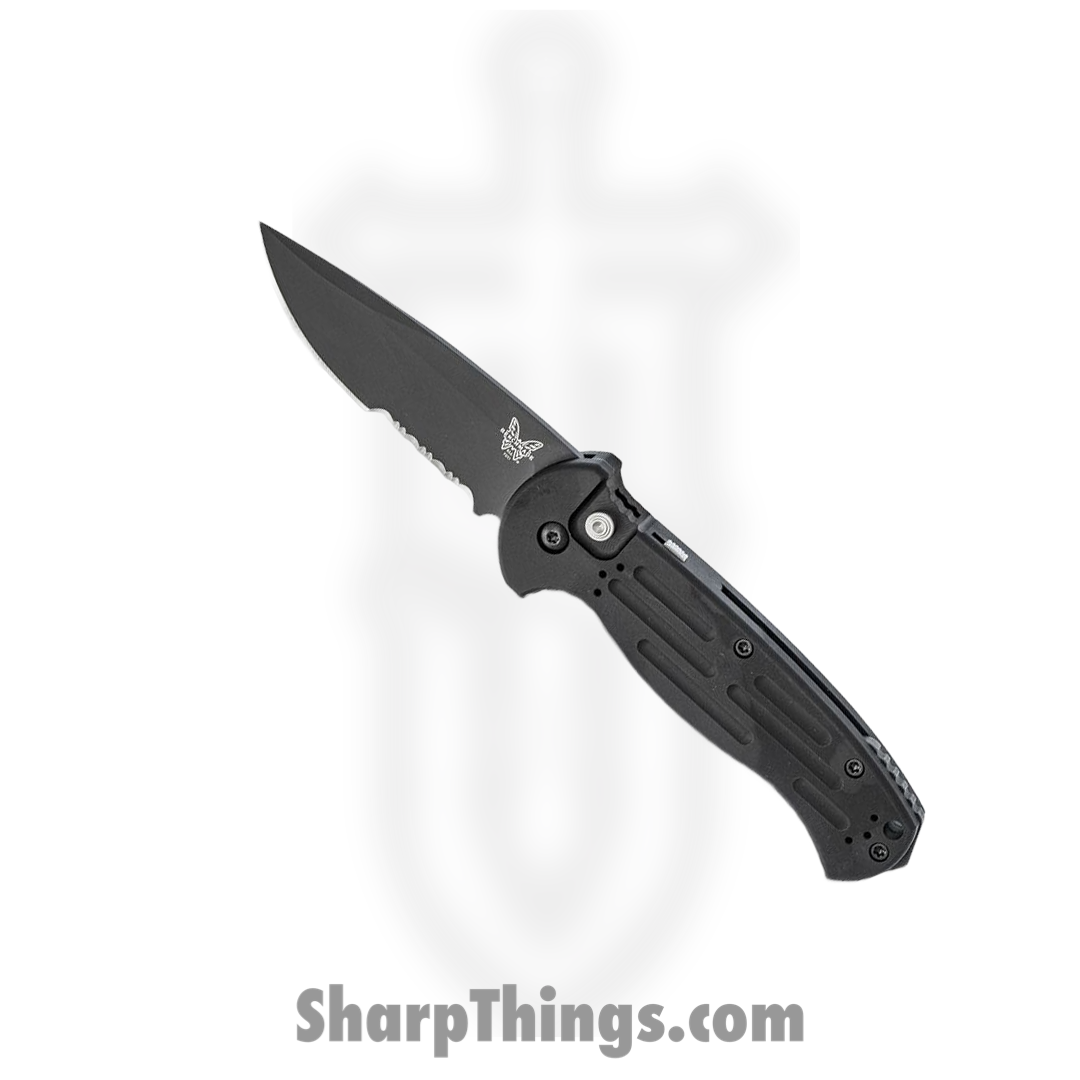 c1b03c6a-c900-43f2-9ce0-2a2e1e9f26f8_9051SBK_1.png Benchmade - 9051SBK - AFO II - Automatic Knife - 154CM Partial Serrated Coated Drop Point - 6061-T6 - Black - Image 1