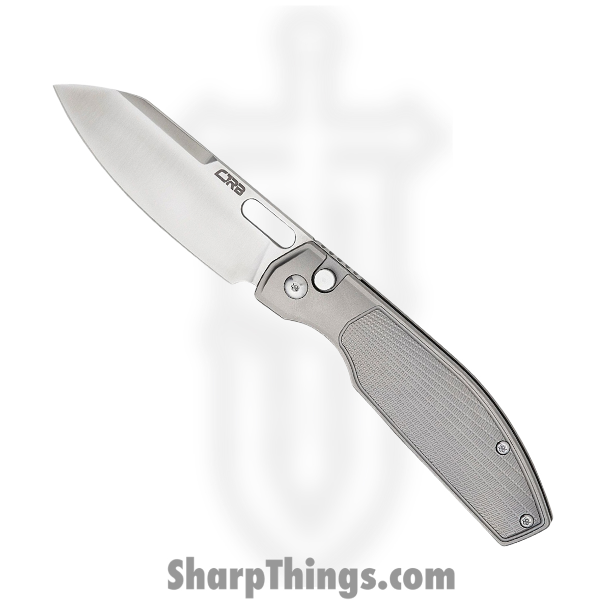 c1e5e112-5b6f-43c8-b4b0-3fc5ab8e03d6_J1929BTGY_1.jpg CJRB - J1929BTGY - Ekko - Folding Knife - CPM-S90V Sand Polished Sheepsfoot - Milled Titanium - Gray - Image 1