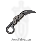 CRKT - 4040V - Provoke Kinematic with Veff Serrations - Folding Knife - D2 Black TiNi Hawkbill - 6061-T6 Aluminum - Black
