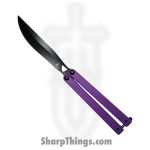 VOC - BK171 - Butterfly Knife - Balisong - 440 SS Coated Drop Point - G10 - Purple