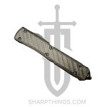 Microtech - 123-16CFS - Ultratech Signature Series - OTF Auto - Damascus Damascus Tanto - Aluminum/CF - Black