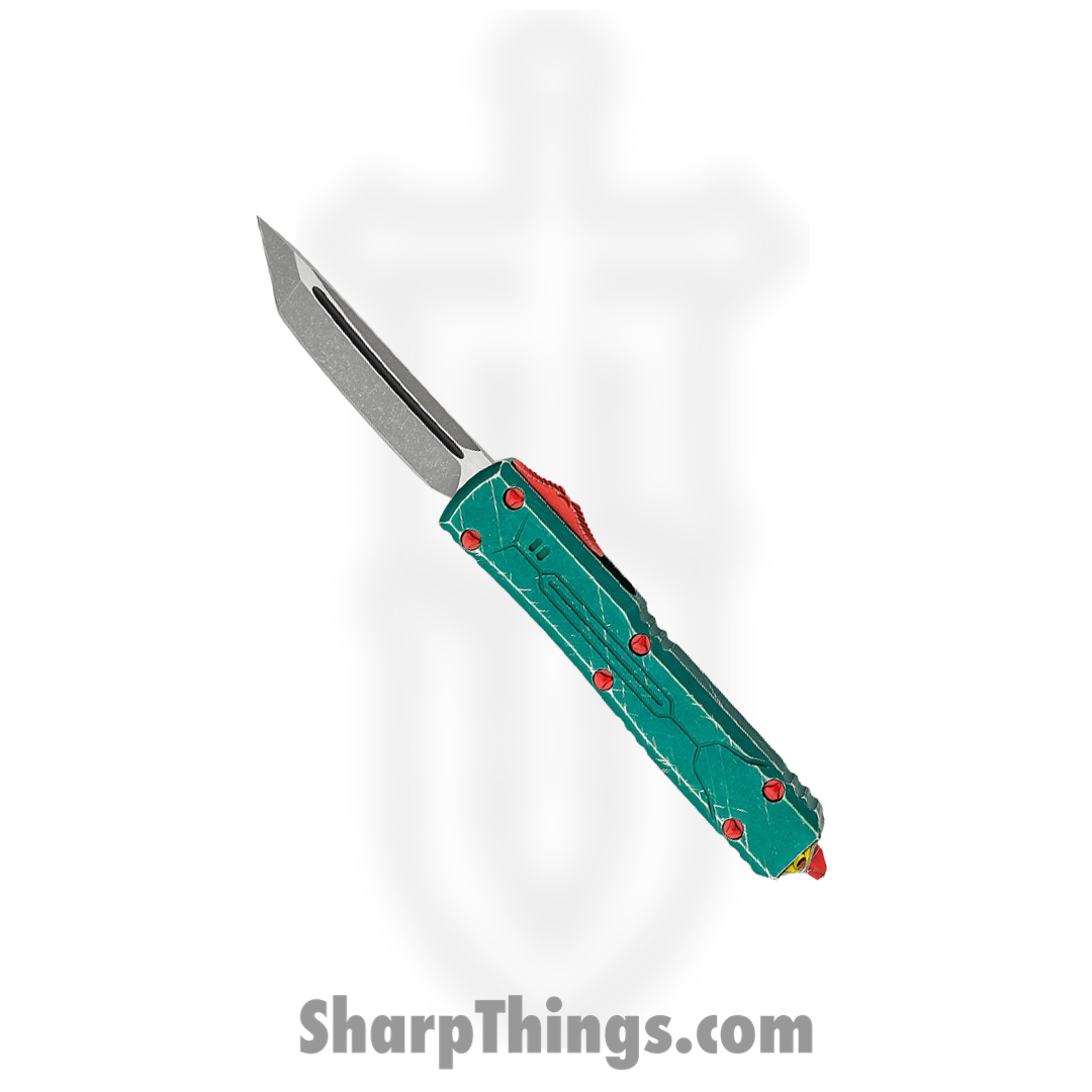 c3826441-4728-426e-961b-dd13a1acfbe3_123-10BH_1.png Microtech - 123-10BH - Ultratech Star Wars Bounty Hunter - OTF Auto - Elmax, M390, 204P Apocalyptic Tanto - 6061-T6 Aluminum - Green/Red - Image 1