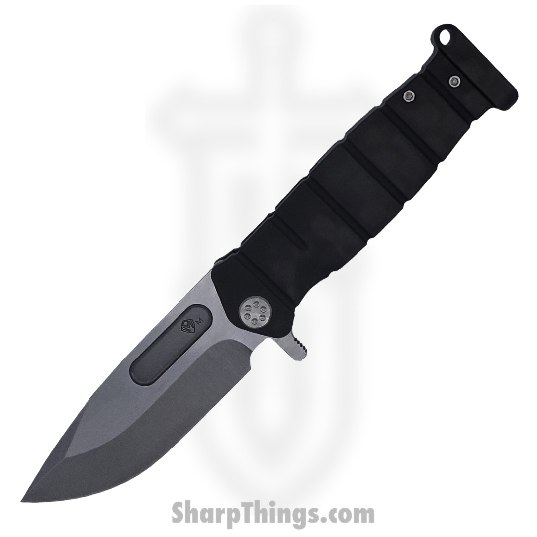 c3838d30-fcf5-44d4-9779-fafacac475c3_MK204MTQ-30PV-TPCP-PP_1.jpg Medford Knife - MK204MTQ-30PV-TPCP-PP - USMC Fighter Flipper Knife - MagnaCut Tumbled PVD Handles - Black - Image 1