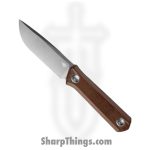 Bestech Knives - BTKF02D - Hedron - Fixed Blade Knife - D2 Satin Drop Point - Micarta - Brown
