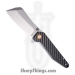 Artisan Cutlery - ATZ1803PCF - Osprey - Folding Knife - D2 Satin Extended Tang - Carbon Fiber - Black