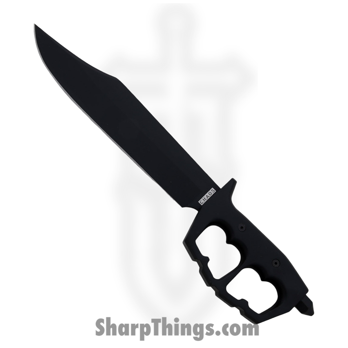 c3e46939-227b-4c00-a38f-60625cb70f94_CS80NTB_1.jpg Cold Steel - CS80NTB - Chaos Bowie - Fixed Blade Knife - SK-5 Coated Clip Point - 6061-T6 Aluminum - Black - Image 1