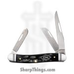 Case Cutlery - CA65091 - Medium Stockman - Folding Knife - CPM-S35VN Tumbled Satin Multi - Jigged Buffalo Horn - Black