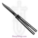 Squid Industries - BS0501 - Krake Raken V2.5 DT - Balisong - Inked Bowie - 7075 Aluminum - Black