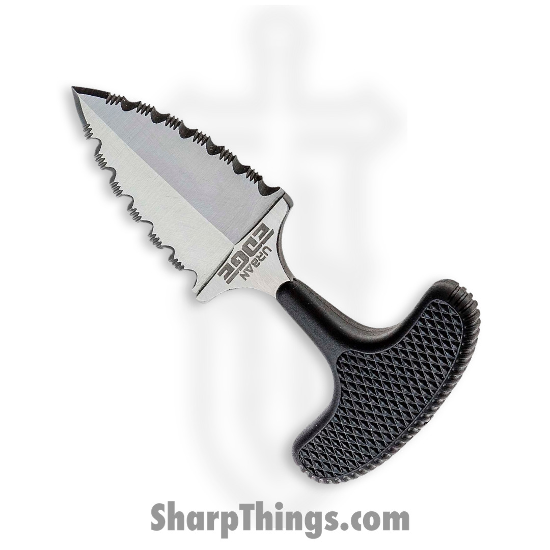 c45d8faf-53a6-41d4-a368-afadea0a3e3a_CS43XLSS_1.jpg Cold Steel - CS43XLSS - Urban Edge - Fixed Blade Knife - Japanese Aus 8A Stainless Steel Satin Dagger - Rubber - Black - Image 1