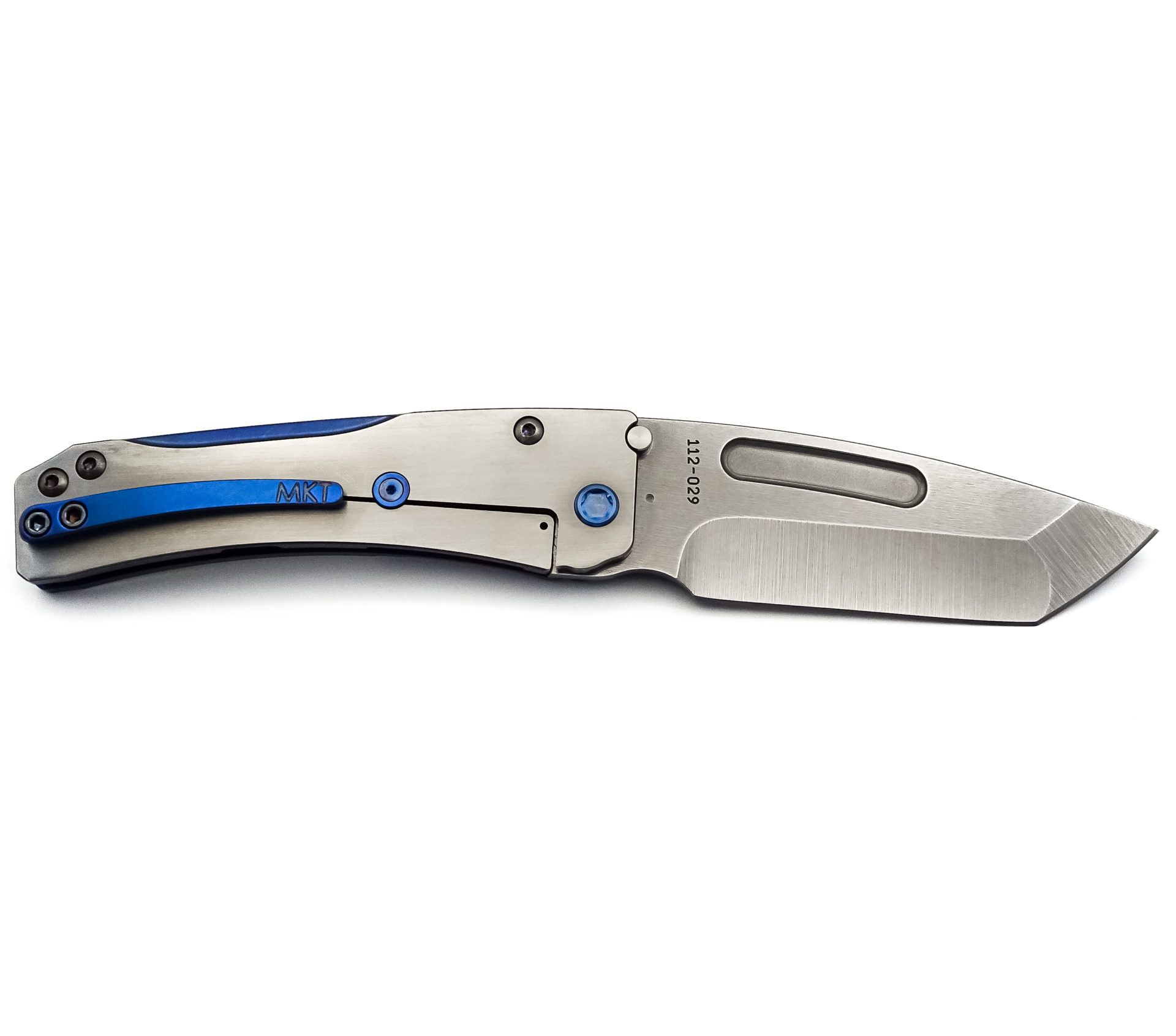 c4db9542-76dc-4905-9cac-0534dd67a064_MK201MTT-37A2-T2C2-Q4_1.jpg Medford Knife - MK201MTT-37A2-T2C2-Q4 - Slim Midi Marauder Tanto Folding Knife - Magnacut Titanium - Blue - Image 1