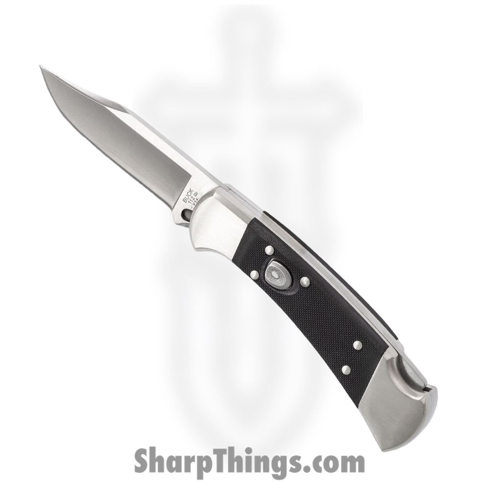 c4fbd4ec-6934-4a30-aef2-18b334c63bb9_BU112BKSA-B_1.jpg Buck - BU112BKSA-B - 112 Auto Elite Ranger Folding Knife - Automatic Knife - S30V Satin Clip Point - G10 - Black/Nickel Silver - Image 1