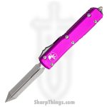 Microtech - 223-10APVI - Ultratech - OTF Auto - Elmax, M390, 204P Apocalyptic Spartan - 6061-T6 Aluminum - Violet