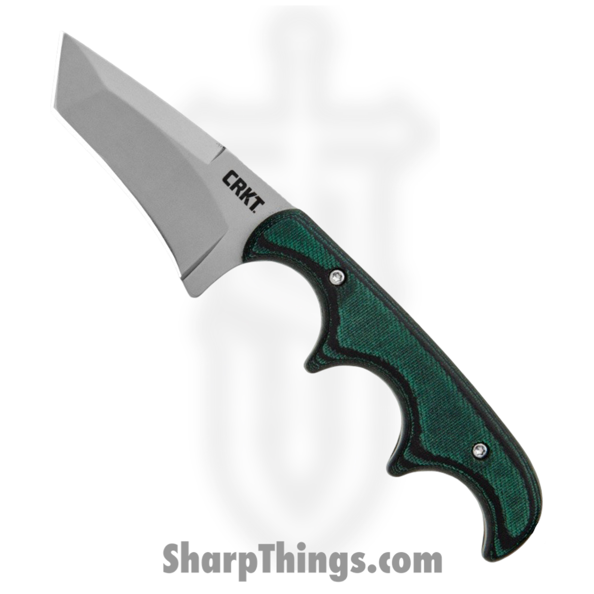 c51b13b9-e2b6-4302-8e21-5a593bc5af09_CR2386_1.jpg CRKT - 2386 - Folts Minimalist - Fixed Blade Knife - 5Cr13MoV Blasted Tanto - Micarta - Green - Image 1