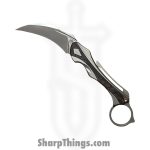 Poikilo Blade - PBTDPSW - Thorny Devil - Folding Knife - Bohler M398 Pearlescent Stonewash Hawksbill - Titanium Fat Carbon Fiber Inlays - Red
