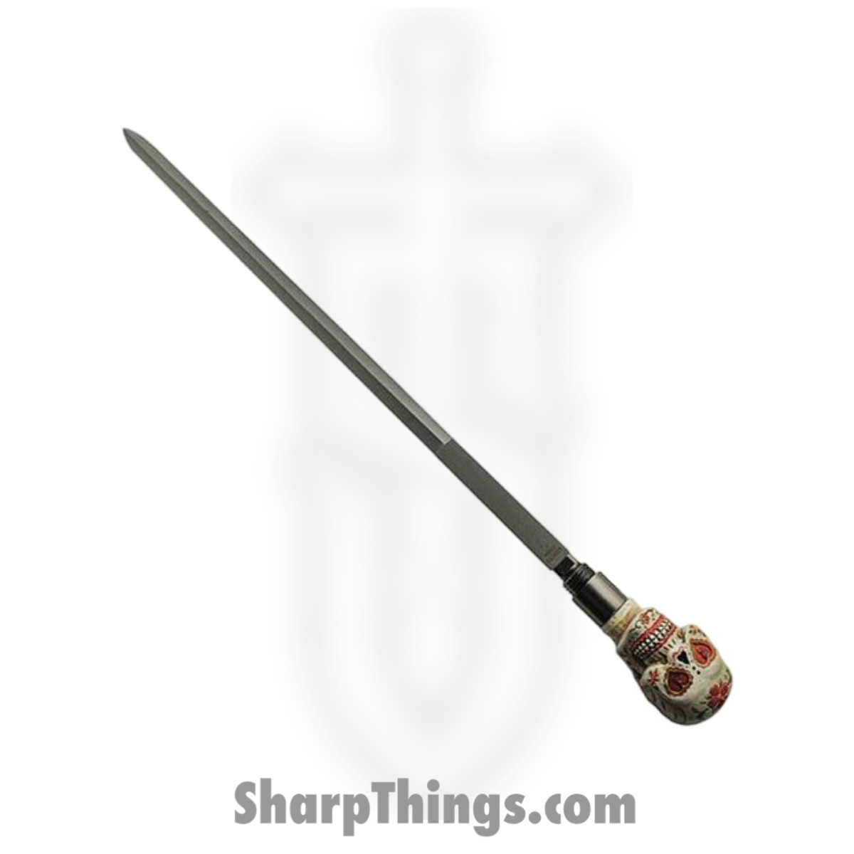 c57ce92b-a288-4ab1-b58f-3bd4df04c0b8_CN926935_1.jpg CMP - CN926935 - Sugar Skull Cane Sword - Fixed Blade Knife - Stainless Stonewash - Resin - Black - Image 1