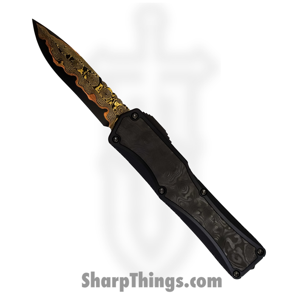 c5d0aada-475b-42db-a3f0-a685eb975676_BS2022Col3_1.jpg Heretic Knives - BS2022Col3 - Custom Colossus Fat Carbon - Automatic OTF - HG Baker Forge Dama Recurve - Black Dunes FC - Image 1
