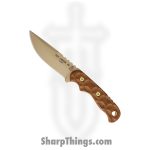 Tops - TPTEX69 - Tex Creek 69 - Fixed Blade Knife - 1095 HC Coated Drop Point - Micarta - Tan