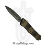 Microtech - 142-16BZABLPS - Combat Troodon - OTF Auto - Bronzed Damascus Dagger - 6061-T6 Aluminum - Antique Bronze