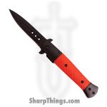 Tiger USA - SJ-1011-RD-2 - Spring Assisted - Assisted Open Knife - 1065 Surgical Steel Black Dagger - Aluminum - Red