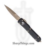 Microtech - 120-13 - Ultratech - OTF Auto - Double Edge Bayonet Bronze Blade M390 - 6061-T6 Aluminum - Black
