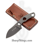 GiantMouse - K-GMF1-P - GMF 1 - Fixed Blade Knife - N690 Blackwash Sheepsfoot - Skeletonized - Black