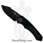 Heretic Knives - H048-8A - Pariah - Automatic Knife - CPM Magnacut Battleworn DLC Drop Point - Aluminum with Stainless Steel Bubble Inlay - Black