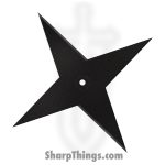 Cold Steel - CS80SSXL - Battle Star XL Throwing Star - Fixed Blade Knife - 1055 HC Coated - Black