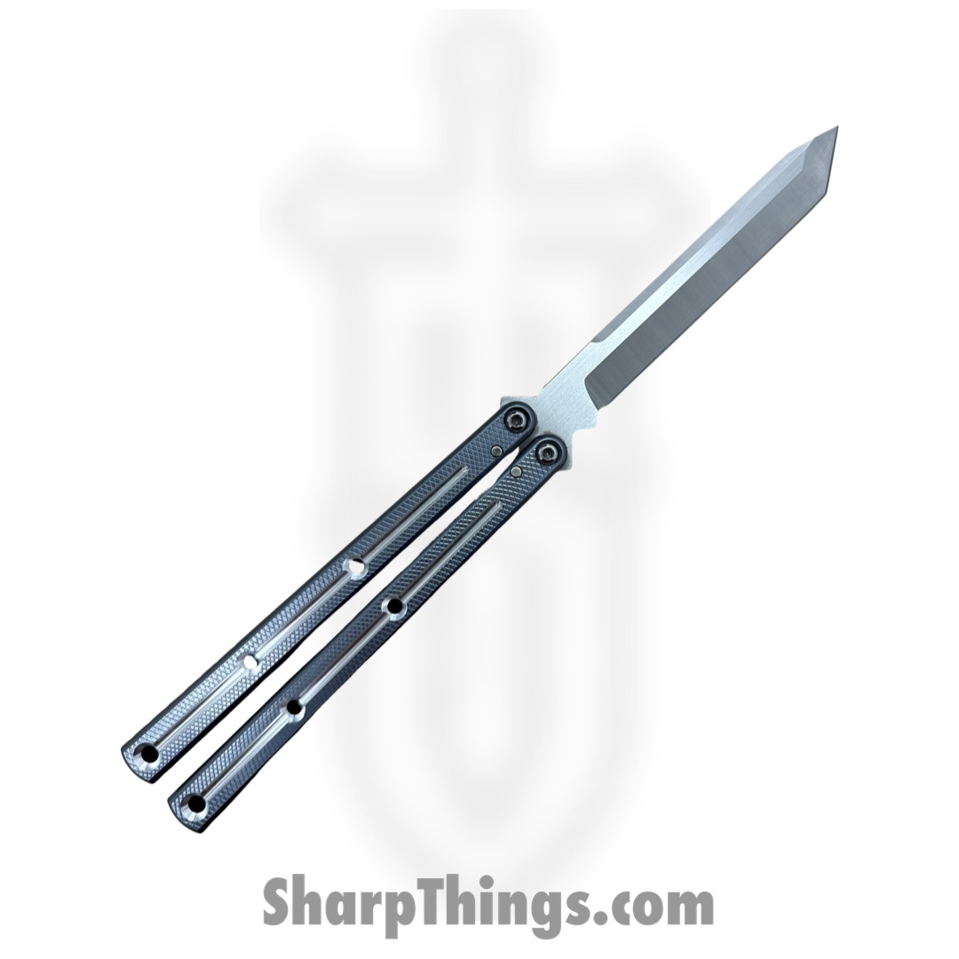 c7a30ba2-b447-40e7-a4d6-b08c20ef5ad4_09TNALSA02GM_1.jpg Squid Industries - 09TNALSA02GM - Krake Raken Tanto V2.5 Dual-Tone Balisong Knife - AEB-L 7075 - Gunmetal and Silver - Image 1