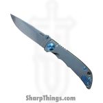 Spartan Blades - SF10SWBL - Harsey Folder 3.25 - Folding Knife - CPM S45VN Stonewash Drop Point - Titanium - Blue